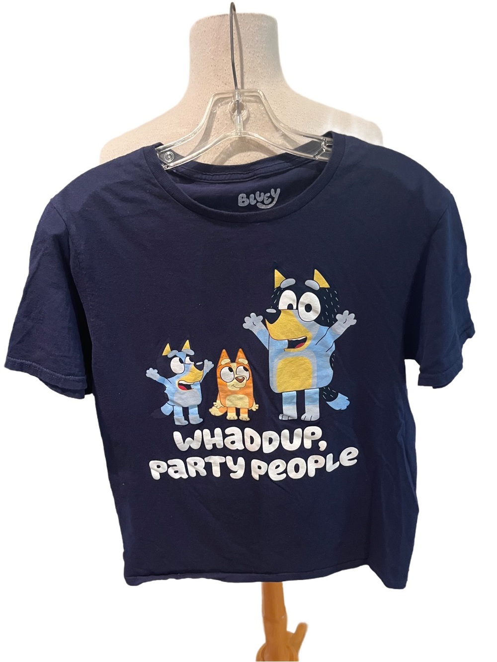 Mad Engine Bluey WhaddUp Party People Bandit Bluey & Bingo Navy Men’s Medium New